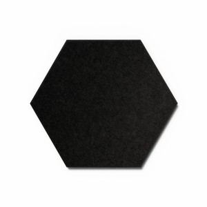 Schwarzes, hexagonales Akustikpaneel aus Filz, 50x50 cm, 3er Set.