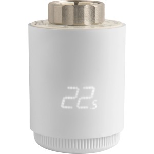 Weißes, elektronisches Heizkörperthermostat TRV-605 Standard mit digitaler Anzeige.