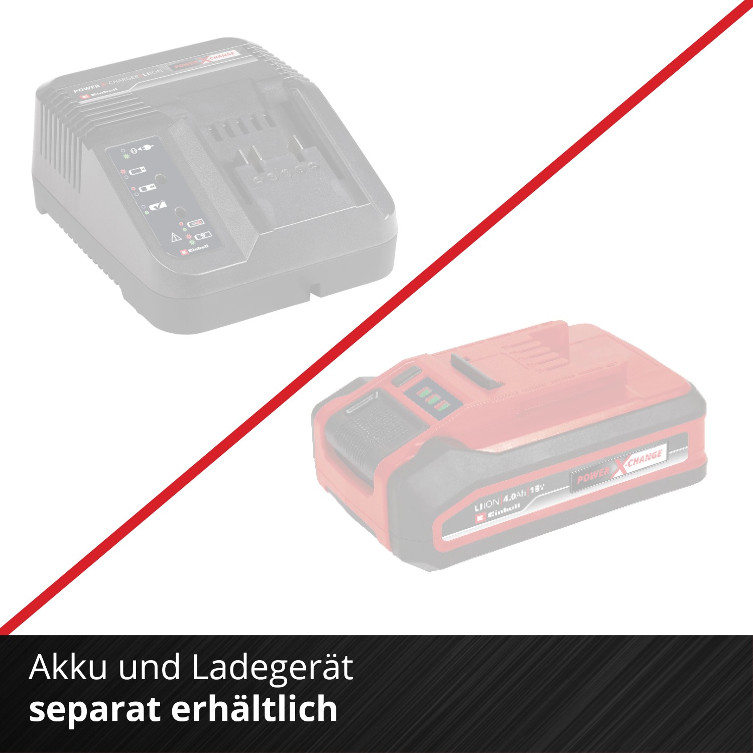 Einhell Power X-Change Akku und Ladegerät nicht im Lieferumfang enthalten.