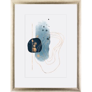 Holz-Bilderrahmen in Silber/Gold, 60x80 cm, für Fotos und Kunstdrucke.