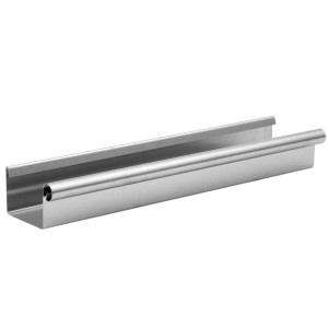 Kastenrinne RG 75 aus Aluminium, natur, 2 m lang. Dachrinne zur Ableitung von Regenwasser.