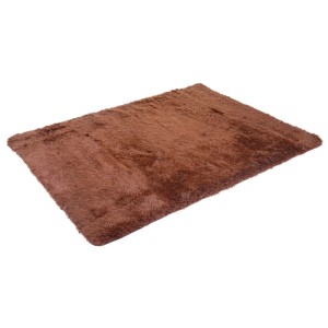 Dunkelbrauner MCW Teppich, 160x120cm, Hochflor-Teppich aus Polyester.
