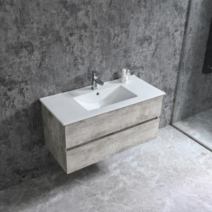 Sanotechnik Waschtisch Corbo, 100 cm, Grau Matt, mit Softclose. Waschbeckenunterschrank mit zwei Schubladen.