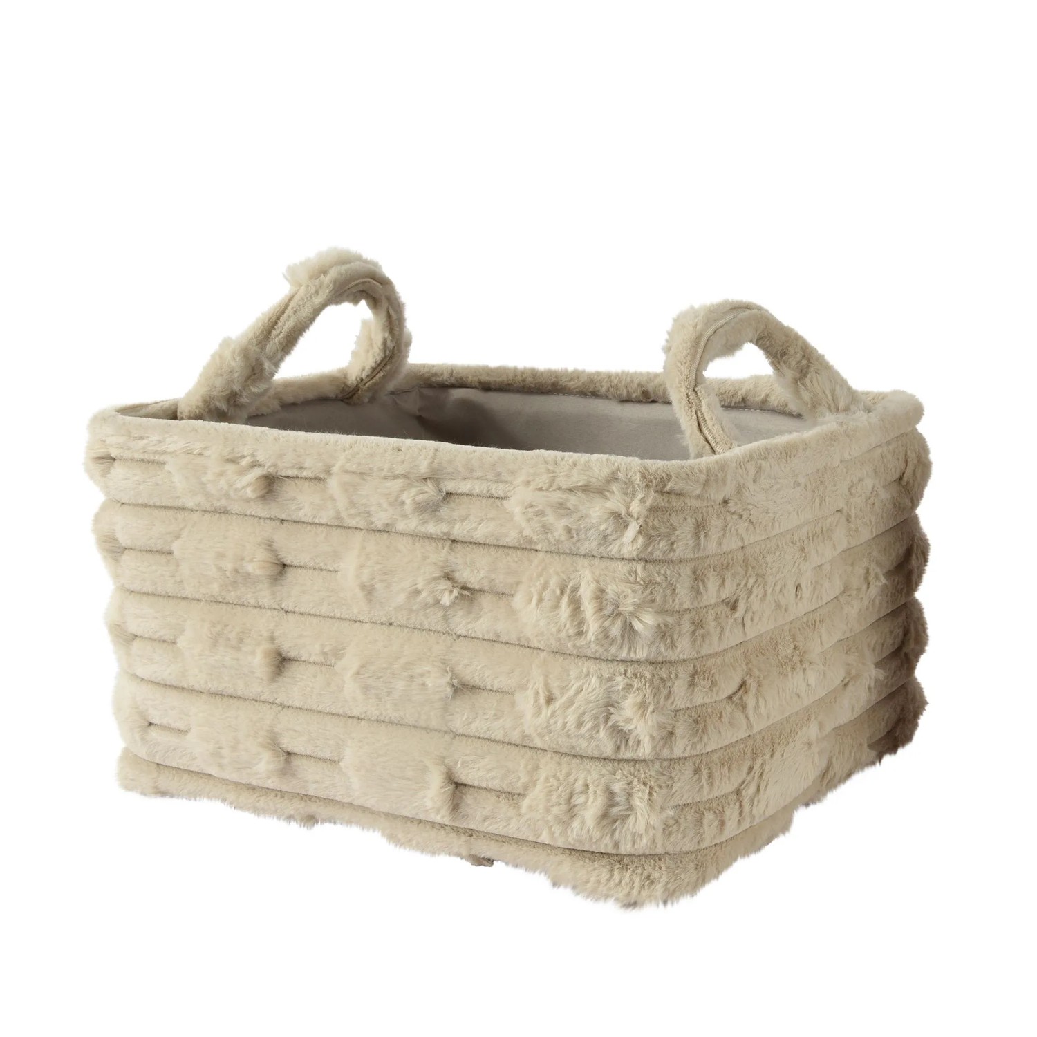 Decoris Aufbewahrungskorb Rechteckig Groß 40 cm x 30 cm x 22 cm Hellbraun