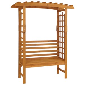 Rosenbogen mit Sitzbank: Holz Rankhilfe für Garten, 201x160x60cm.
