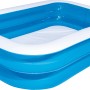 Rechteckiger, blau-weißer Bestway Familienpool zum Aufblasen, 211x132x46 cm.
