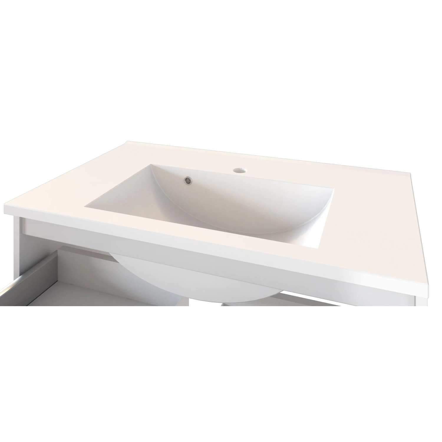 Held Möbel Waschtisch Neapel, 60 cm, Eiche Rauchsilber/Graphitgrau mit Mineralgussbecken.