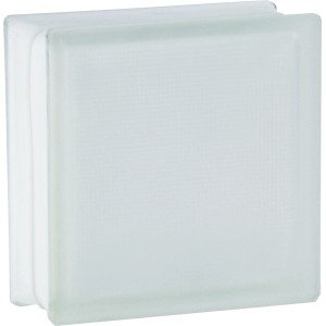 Glasstein Samba Weiß 2-Seitig Satiniert 19 cm x 19 cm x 8 cm