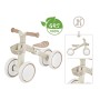 Taupe Globber Learning Bike mit 4 EVA-Rädern, höhenverstellbarem Sattel und Lenkerkorb für Kinder.