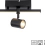 Moderne, schwarze LED-Wand- und Deckenleuchte Barik mit schwenkbarem Spot.