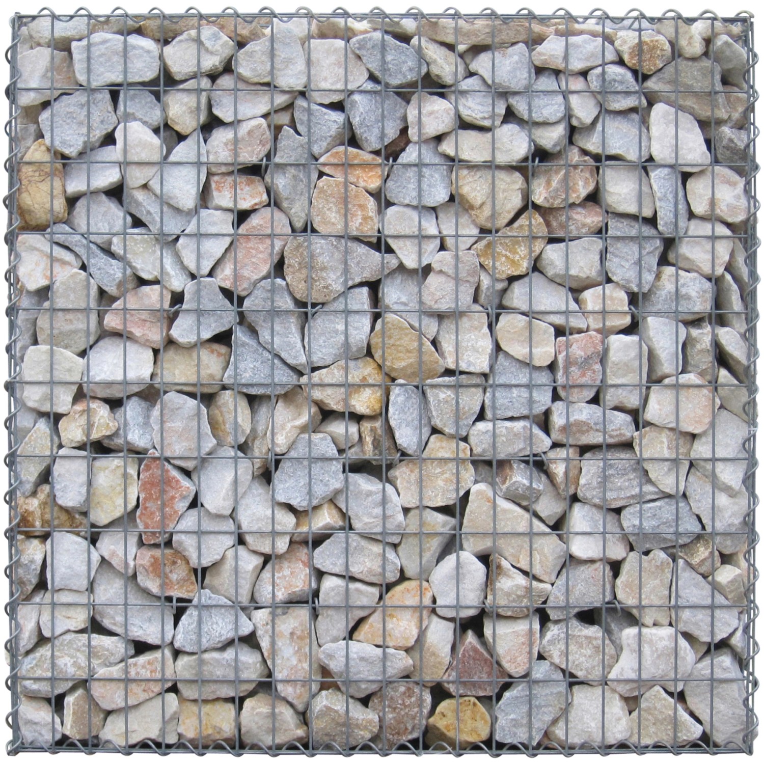 Gabiona Gabionenkorb 30x30x30 cm, gefüllt mit Natursteinen. Ideal für Einfassungen und Mauersysteme.