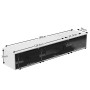 okwish TV Schrank mit LED Licht Holzoptik Glasböden 180x35x30cm Schwarz_5