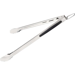 Jamestown Grillzange aus Edelstahl mit beschichtetem Griff für sicheren Halt beim Grillen.