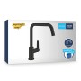 Grohe QuickFix Start Spültischbatterie in Schwarz, Einhebelmischer mit hohem Auslauf.