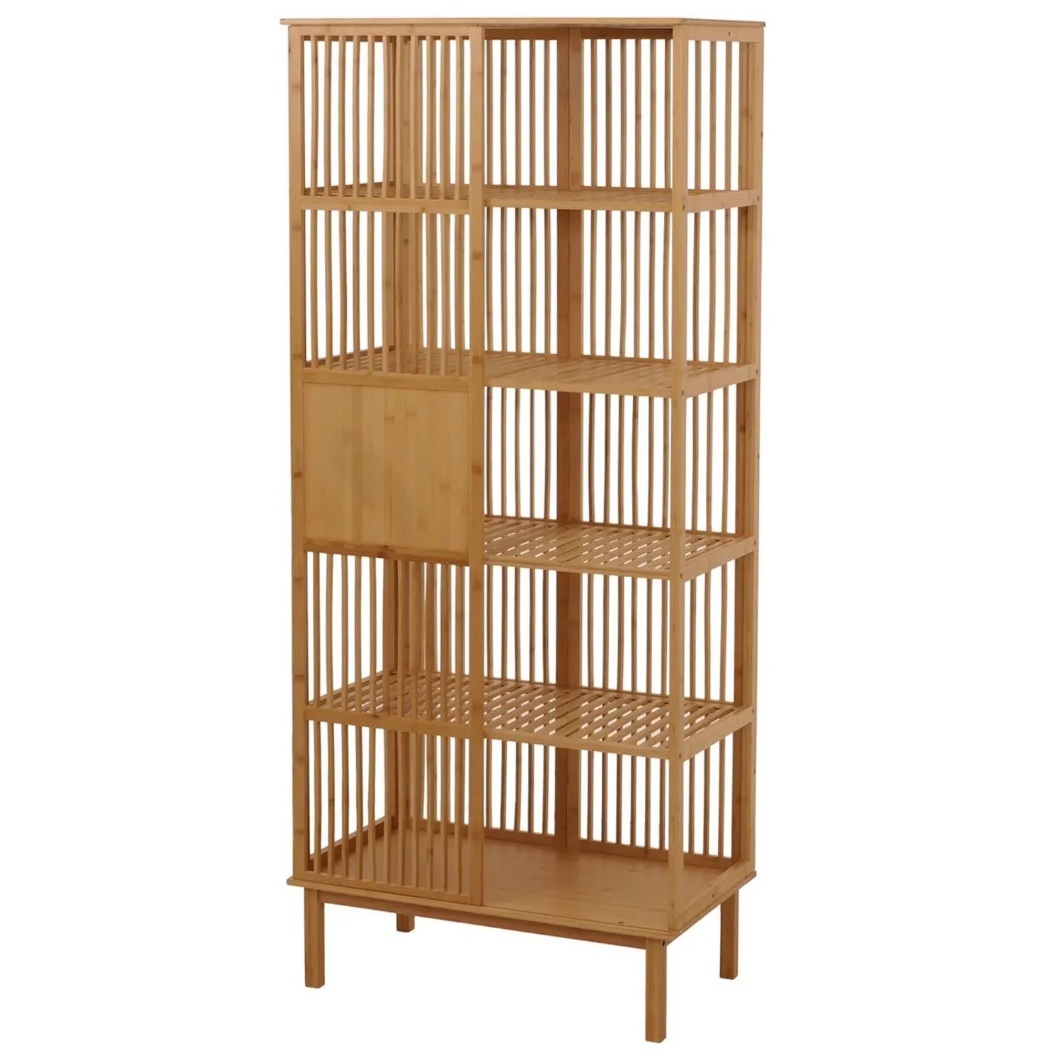 MCW Bambus Standregal N81 5 Regalbden Schiebetr 186x80x45cm kaufen bei OBI