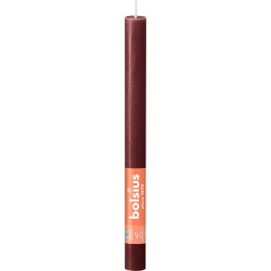 Bolsius Stabkerze Rustik Shine in Samtrot, 27cm, für stimmungsvolle Beleuchtung.
