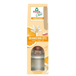 Frosch Raumerfrischer Oase Orangenhain, Duftflakon mit Stäbchen für ein angenehmes Raumklima.