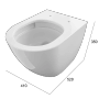 Domberg Wand-WC-Set DB1005 Weiß, randloses Hänge-WC mit Komforthöhe und Zubehör.