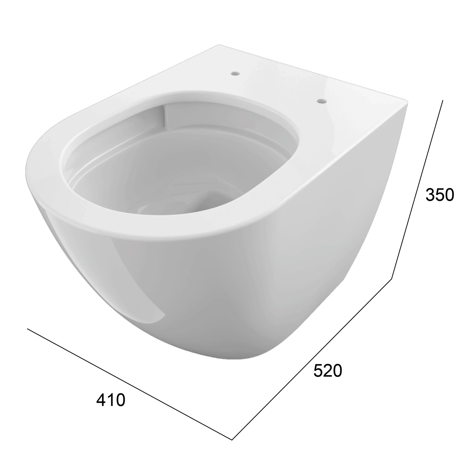 Domberg Wand-WC-Set DB1005 Weiß, randloses Hänge-WC mit Komforthöhe und Zubehör.