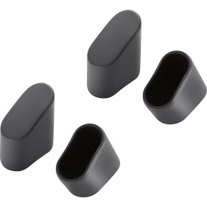Fußkappen für Sonnenliege Sacramento, 4er-Set, Kunststoff, 20x50x40mm, schwarz.