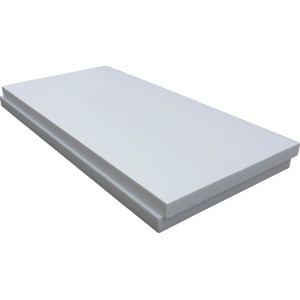 Weiße XPS Dämmplatte SF, 100 mm stark, für Innen- und Außenbereich.