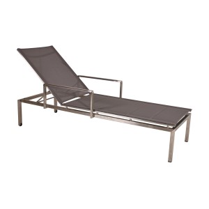 2er Set Sonnenliege Sienna, silber-grau, mit verstellbarer Rückenlehne für Garten und Terrasse.