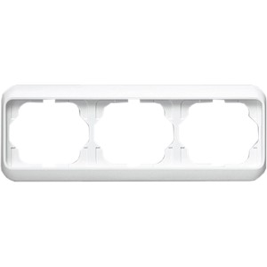 Busch-Jaeger Alpha Nea Abdeckrahmen, 3-fach, Studioweiß, waagerecht.