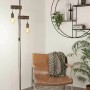 Vintage Stehleuchte Townshend 4, 2-flammig, schwarz-braun antik mit E27 Fassung. Design Stehlampe für Wohnzimmer.