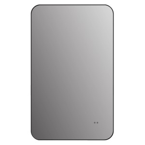Rechteckiger DSK LED-Lichtspiegel Black Real, 70x43 cm, mit schwarzem Rahmen. Badspiegel mit Beleuchtung.