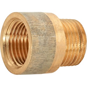 Hahnverlängerung aus Rotguss, 18,6 mm x 21 mm, 17,5 mm lang, 10er-Pack für Gewindefittings.