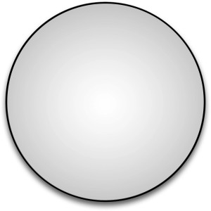 Runder DSK Design Wandspiegel Silver Globo, Ø 120 cm, mit schwarzem, mattem Rahmen.