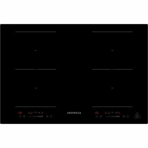 Schwarzes Respekta Induktionskochfeld mit Touch Control und 4 Kochzonen.
