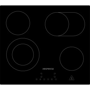 Respekta Glaskeramikkochfeld Abra KM5500-28, rahmenlos, mit vier Kochzonen inklusive Bräterzone.