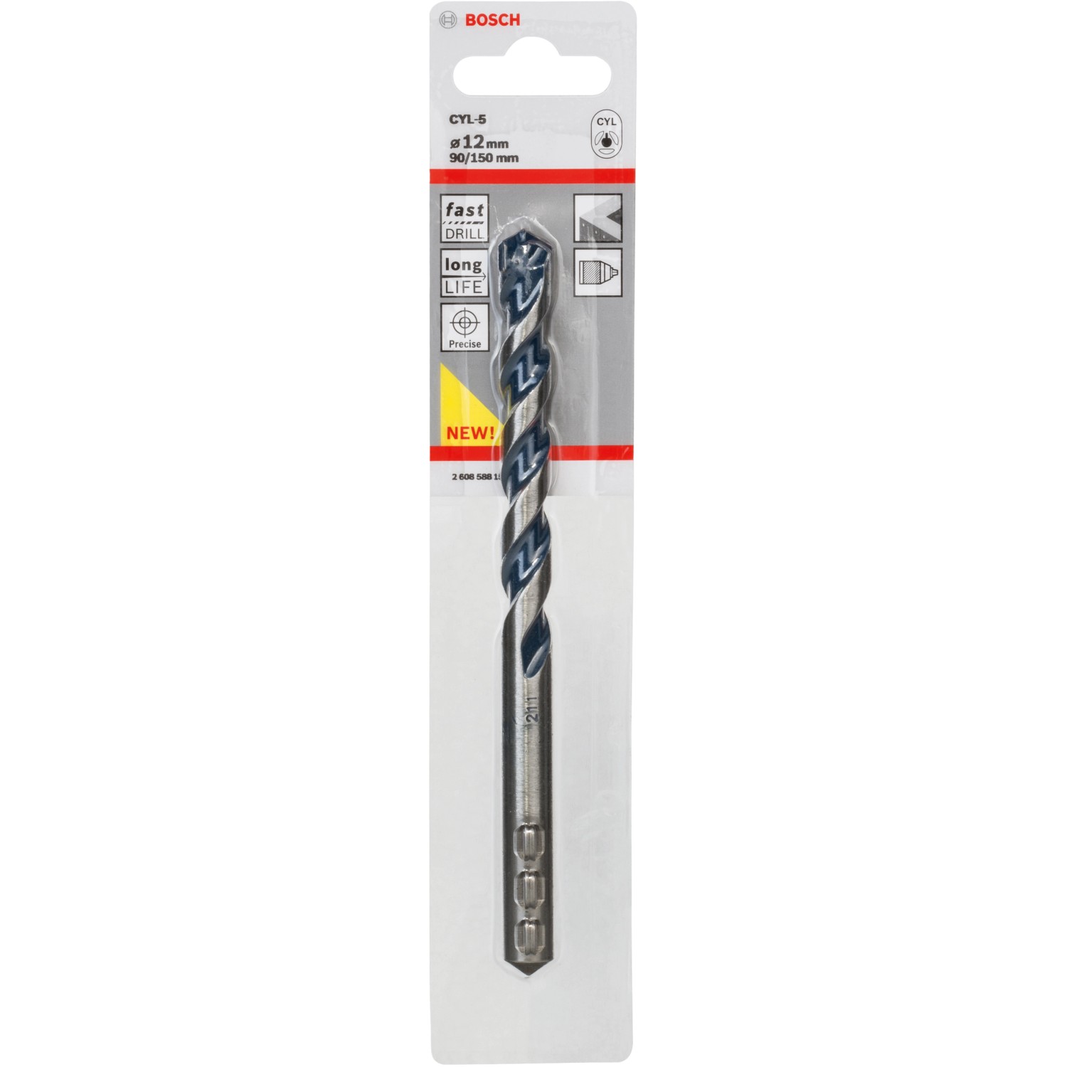 Bosch Betonbohrer Pro CYL-5, 12mm, in Verpackung. Geeignet für Dübelbohrungen in Beton, Mauerwerk und Stein.