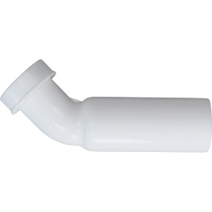 Weißer Spültisch-Ablaufbogen (44,8 mm) aus Kunststoff für Siphon-Anschluss.