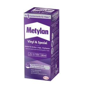 Metylan Vinyl & Spezial Tapetenkleister, 180g Packung für bis zu 5 Rollen Vinyltapete.