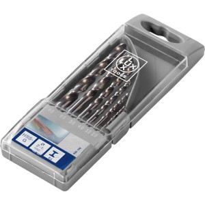 LUX HSS-G Bohrer-Set, 6-teilig im Kasten, für Metall und Kunststoff.