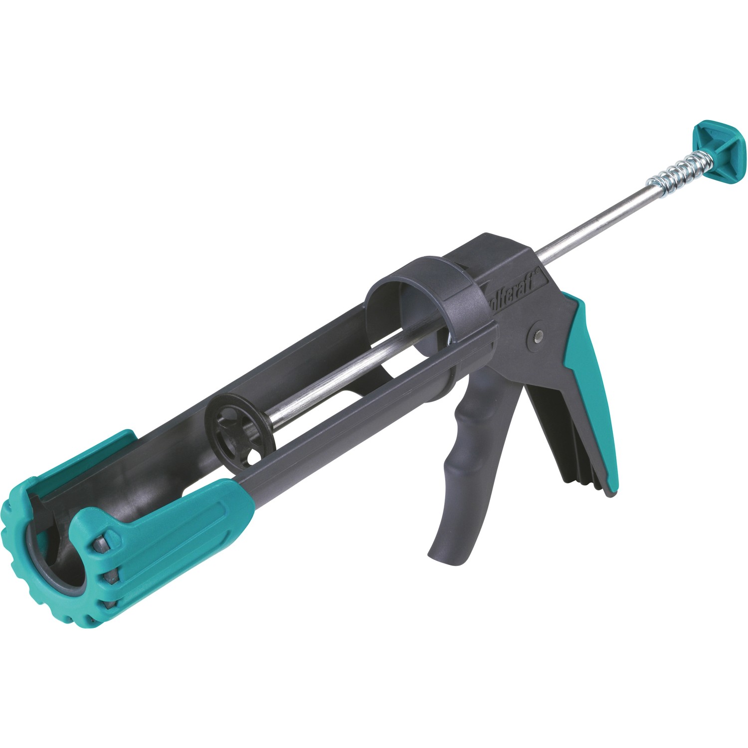 wolfcraft Kartuschenpresse MG 200 für Montagekleber im Sockelleisten Montage-Set, grau/türkis.