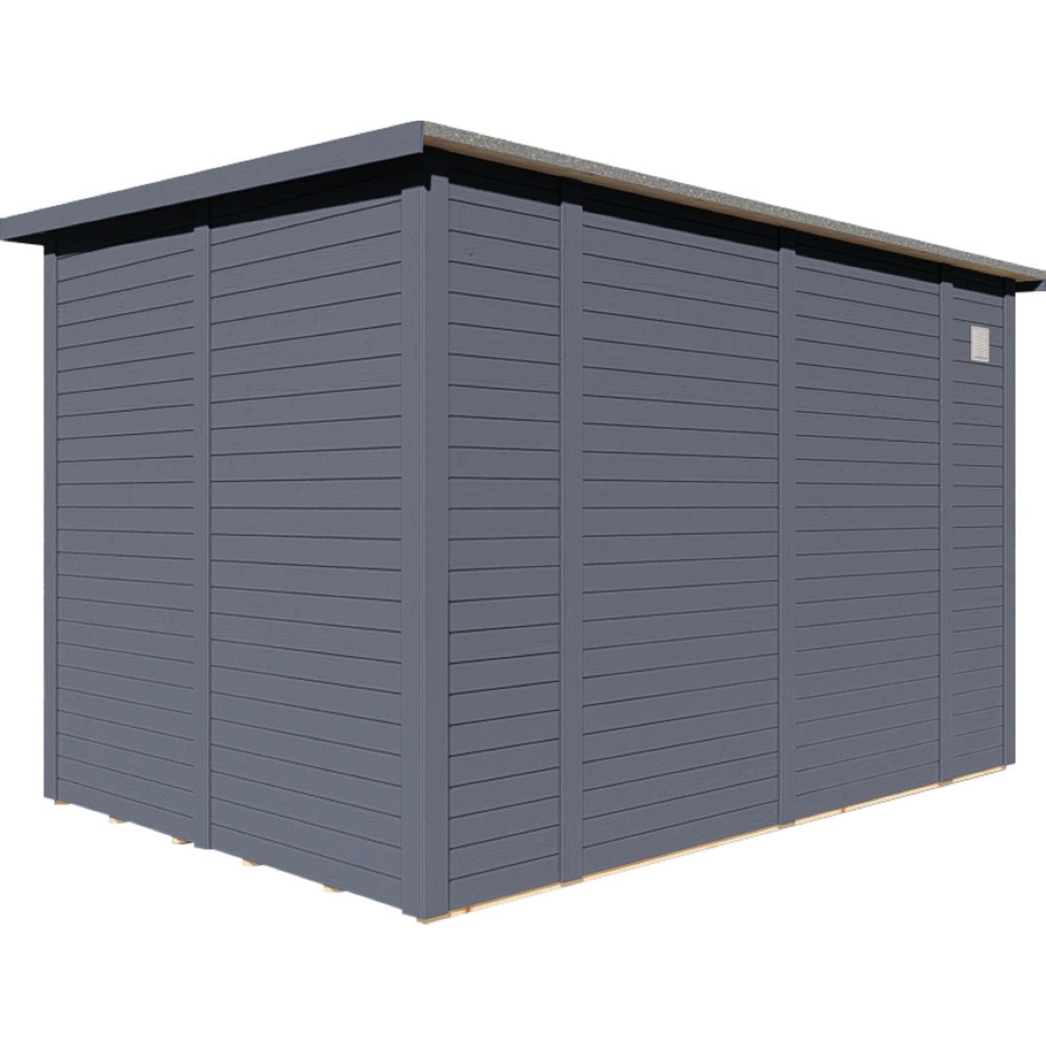 Bertilo Gartenhaus Pentus 3 Office, 234x337 cm, Anthrazit, aus Holz mit Flachdach.