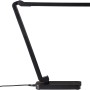 Schwarze LED-Tischlampe Tori mit Touchdimmer, flexibel einstellbar für Schreibtisch oder Nachttisch.