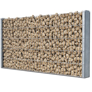 Floraworld Zaungabione Basis-Set, verzinkt, 83 cm, gefüllt mit Steinen. Gartenzaun, Einfassung.