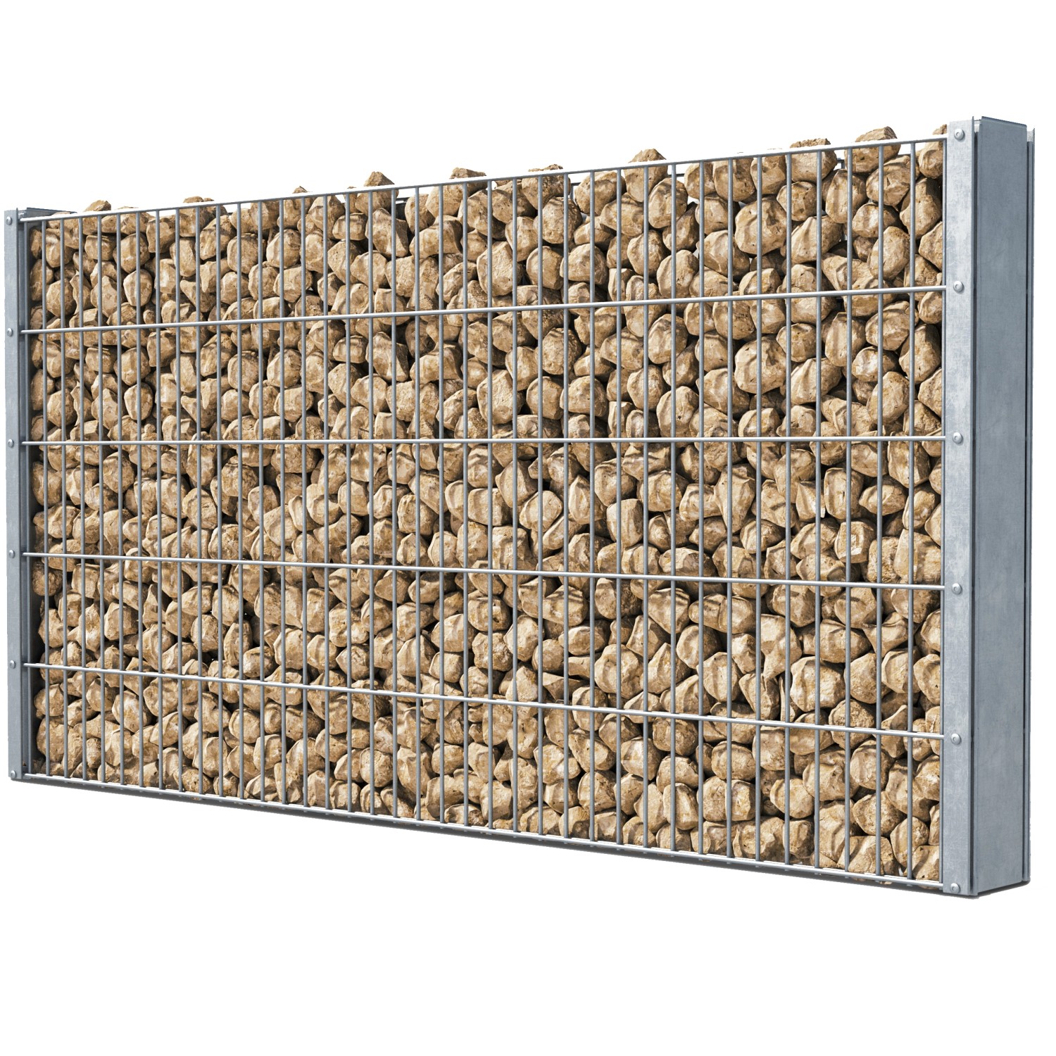 Floraworld Zaungabione Basis-Set, verzinkt, 83 cm, gefüllt mit Steinen. Gartenzaun, Einfassung.