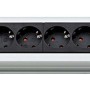 Brennenstuhl Premium-Alu-Line Steckdosenleiste, 4-fach, silber-schwarz, 1,8 m Kabel.
