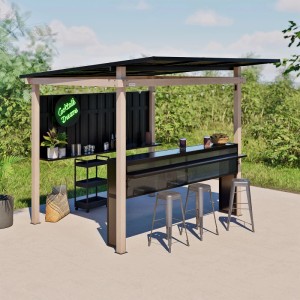 Sojag Outdoorbar Munich Lichtgrau 258 cm x 260 cm x 230 cm