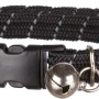 Schwarzes Jollypaw Katzenhalsband XL aus Nylon, reflektierend mit Schelle.
