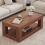 okwish Couchtisch mit MDF Doppelschicht Wohnzimmer Lager Regal 93x53x45cm Walnuss_4