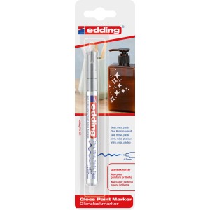 Edding Glanzlackmarker 751 Silber, Stift für glatte Oberflächen wie Glas und Metall.