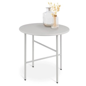 Heller, runder Bomoe Finn Beistelltisch aus Metall, Ø 53cm, ideal als Gartentisch.
