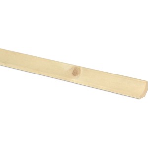 Helle Hohlkehlleiste aus Fichte/Kiefer, 22x22x2400 mm, für den Innenausbau.