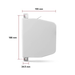 Weißer Bauheld Aufputz Rollladen Gurtwickler Maxi 23mm mit Einfädelautomatik, Maße 188x155x34.5mm.